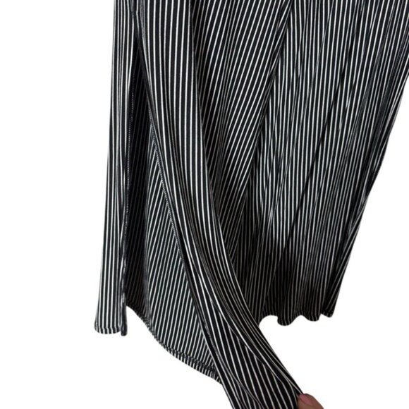 American Eagle Wide Leg Pants XS Cropped Slit Striped Bohemian Edgy Beachy Comfy - Picture 4 of 8